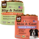 Natural Dog Company Wellness Bundle for Dogs, Skin & Coat Supplements for Dogs, Hip " Joint and Glucosamine for Dogs