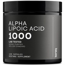 Toniiq 1000mg Ultra High Strength Alpha Lipoic Acid Capsules - Highly Purified 99% + USP Standard - 120 capsules ALA Suplemento