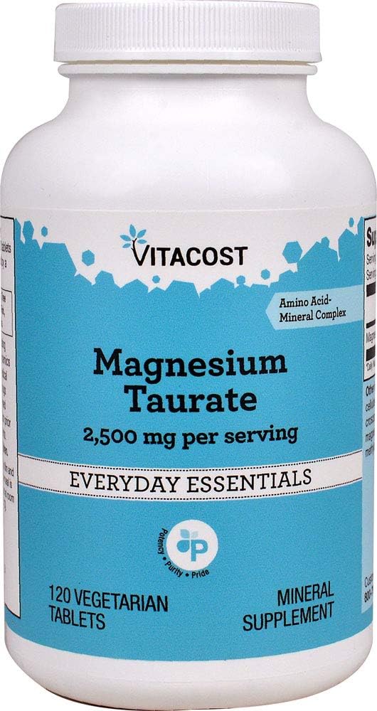 Vitacost Magnesium Taurate - 120 Tabletas Vegetarianas