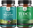 Bundle of Liver Cleanse Detox " Repair - Herbal Liver Support Milk Thistle Supplement and Advanced Bile Salt TUDCA Supplement - Extra Strength TUDCA 500mg por Serving Bile Salts for Gallbladder,Kidney