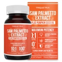 Saw Palmetto Extract – 10X Potency, Pharmaceutical Grade Strength - Plus Pumpkin Seed Oil - Apoya la salud de la próstata, Alivia los problemas de orina, apoya el crecimiento del cabello, DHT Blocker – 60 Softgels