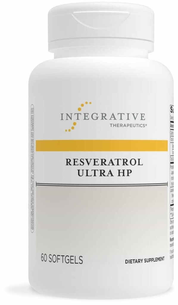 Terapéutica Integrativa Resveratrol Ultra HP - Heart Health Support Supplement for Daily Antioxidant Support*- Once-Daily, Non-Soy Softgel - Gluten-Free &amp; Dairy-Free - 60 Softgels (60 Servimientos)