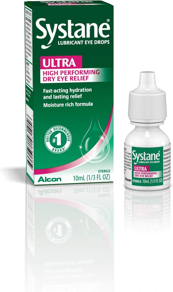 Systane Ultra Lubricant Eye Drops, Artificial Tears for Dry Eye, Single Pack, 10 ml