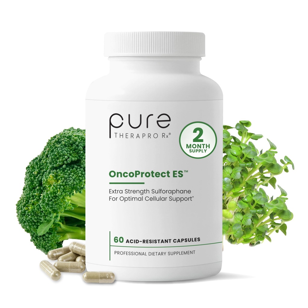 Puro Therapro Rx OncoProtect ES HIGH DOSE Sulforaphane Suplemento, Hecho en EE.UU. habit 2 Month Supply ← 706 mg Patented Activeted BroccoRaphanin Broccoli Seed Extract  Glucoraphanin + Myrosinase