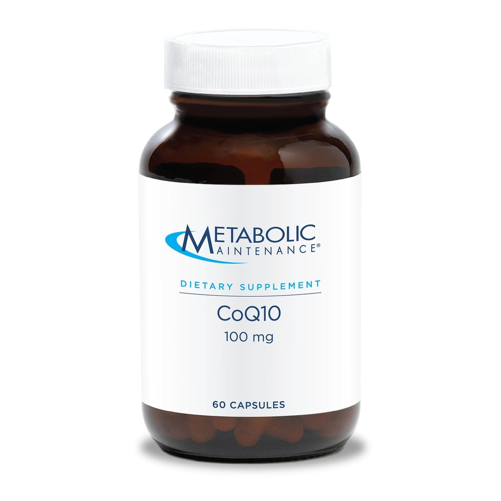 Mantenimiento metabólico CoQ10 cápsulas - 100 mg CoenzymeQ10 con vitamina C - Antioxidante, inmunológico, energía + soporte cardiovascular (60 cápsulas)