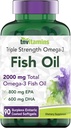 Burpless Omega-3 Fish Oil: 2000mg - 90 Softgels ← 1400mg Total Omega-3 Fatty Acids (800mg EPA & 600mg DHA) ← Enteric Coated Burpless Ultra Potent Fish Oil  Supports Heart Health Health
