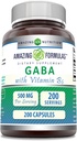 Fórmulas increíbles GABA con vitamina B6 Suplemento TENIDO 500 Mg Por Serving TENIDO 200 cápsulas Silencio No-GMO TENIDO Gluten Free TEN Made in USA