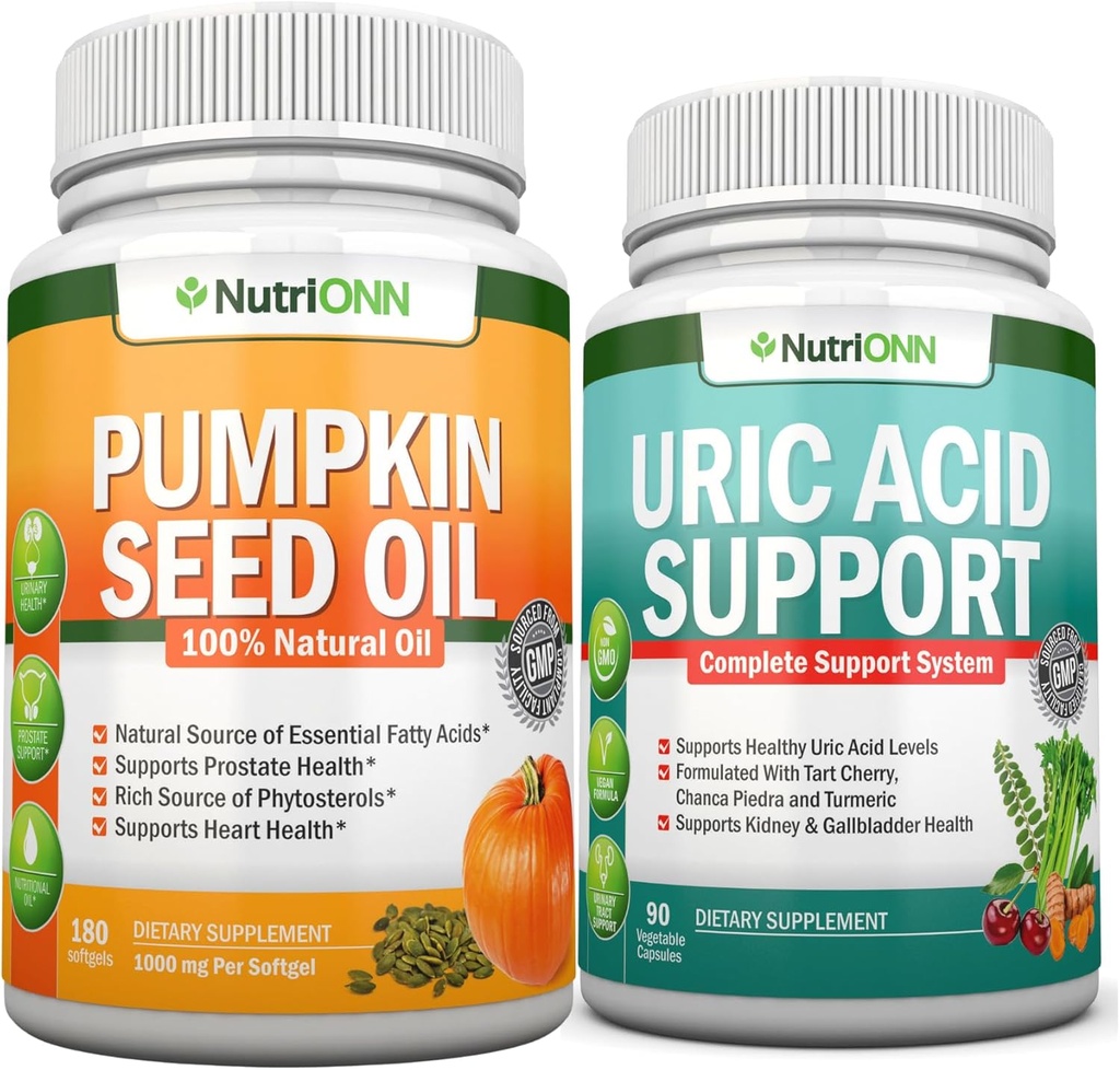Pumpkin Seed Oil Softgels " Uric Acid Support Capsules Combo - Asistencia dirigida para la salud del riñón " Uric Acid Management