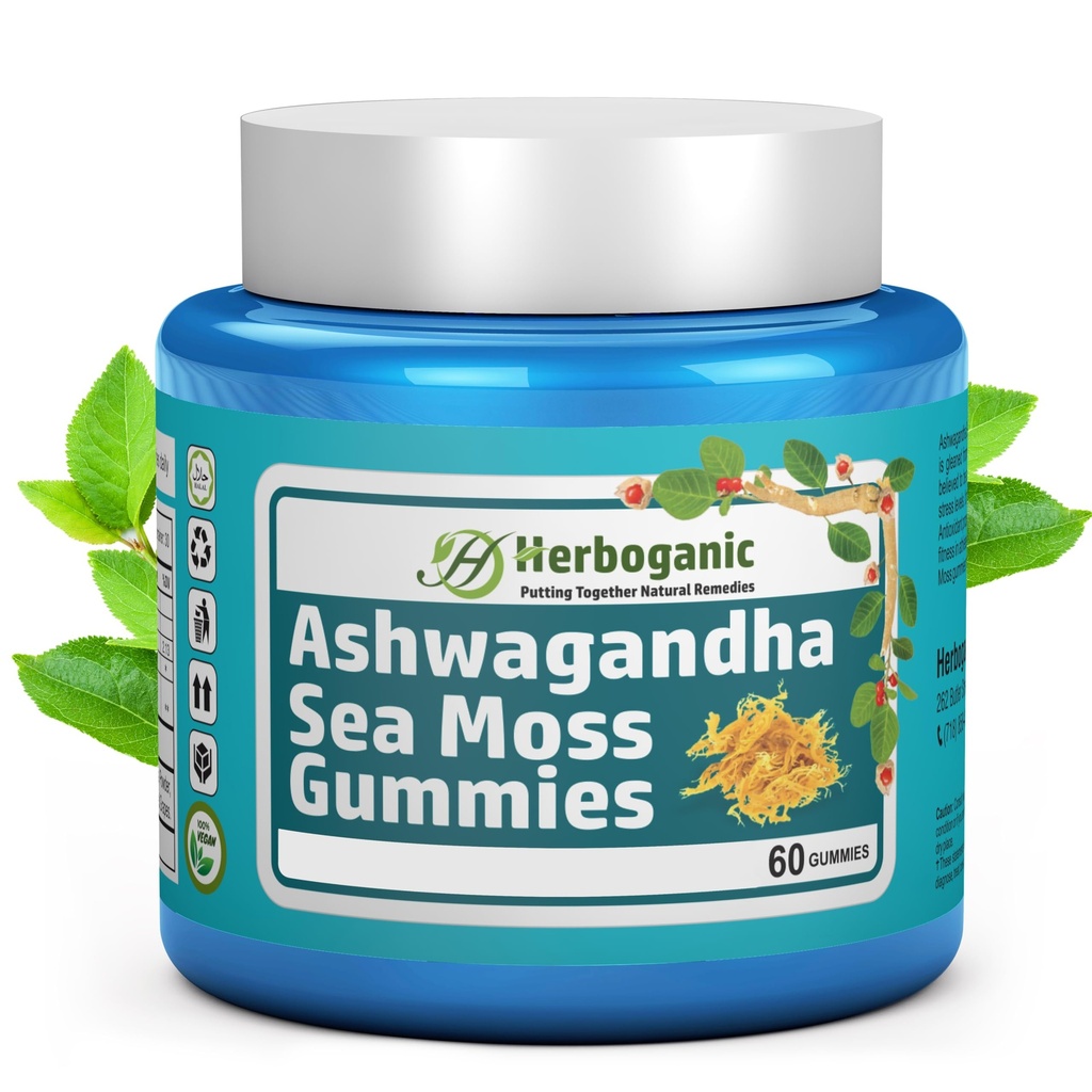 HERBOGANIC Ashwagandha Sea Moss Gummies - 60 Conde