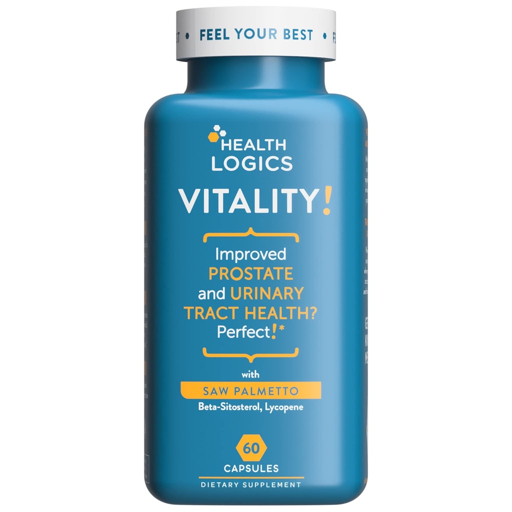 Lógicas de salud Vitalidad! Prostate Health Formula-with Saw Palmetto, Phytosterols, Lycopene, Pumpkin, Stinginging Nettle-Supports Prostate and Urinary Health