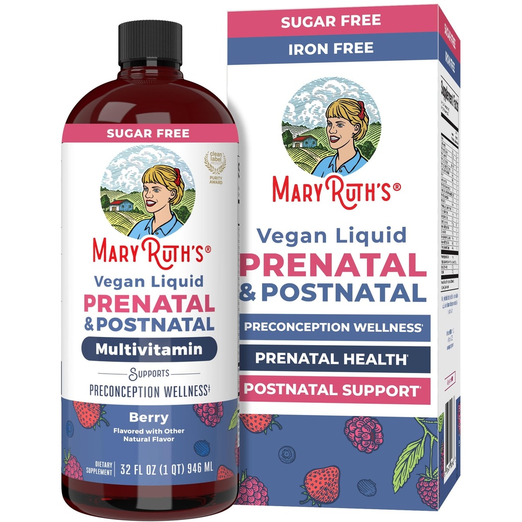 MaryRuth Organics Postnatal &amp; Prenatal Vitaminas para Mujeres ← Sugar Free ← Mujeres Multivitamínicas para Preconcepción, Embarazo &amp; Enfermería TEN Ginger ANTE Selenium TEN FOLADO ANTE Vegan ANTE NO GMO TEN Gluten Free TEN 32oz
