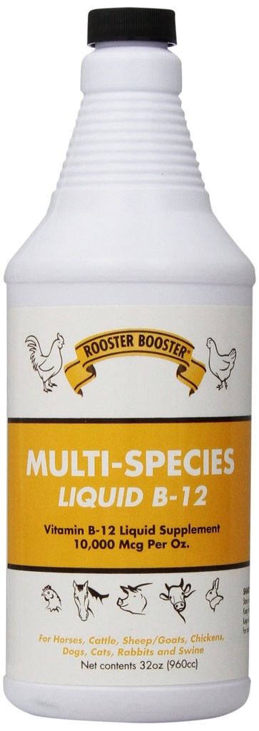 Booster de gallo B-12 líquido, 32 onzas
