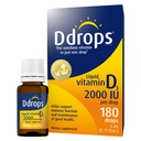Ddrops Adultos 2000IU 180 Drops - Vitamina Líquida D3 Suplemento, Apoyo al Sistema de Huesos Fuertes