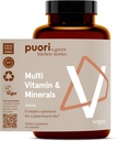 Complejo Puori Multi-Vitamin y Mineral - 60 cápsulas veganos - Vegan certificado con 13 vitamina esencial y 9 minerales - para la salud general, el nerviosismo y el sistema inmunológico - libre de lácteos, vegetariano