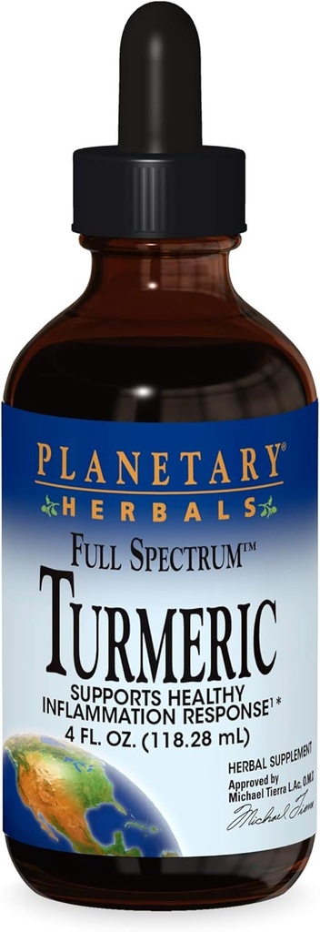 Herbals planetarios Extracto completo del espectro líquido, soporte para respuesta de inflamación antioxidante y saludable, 4 onzas
