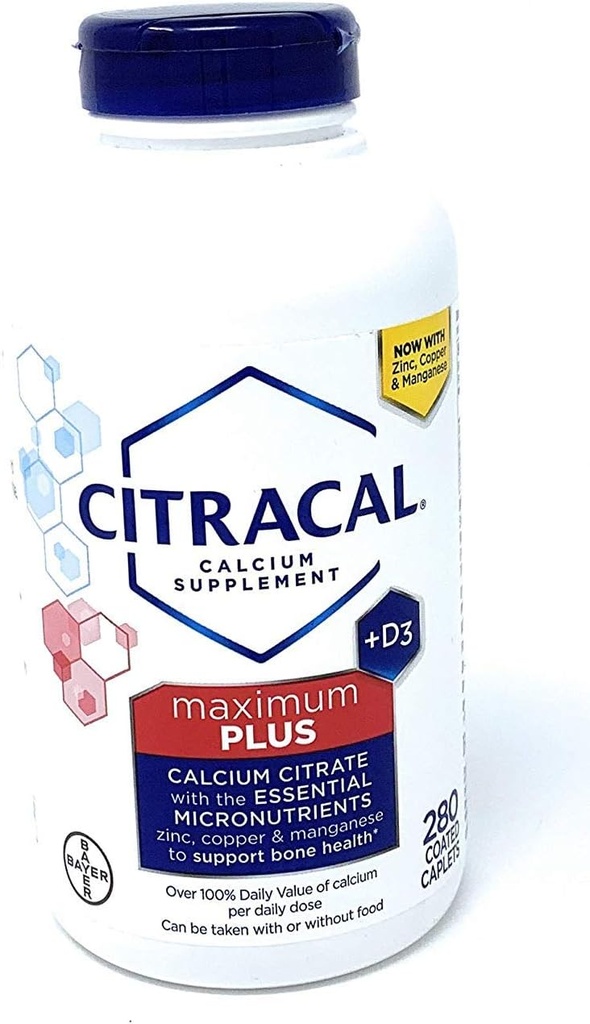 Máximo citracal con vitamina D3, tamaño mayor limitado - Cápsula 280 Cuenta Total