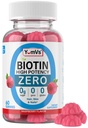 Biotina Gummies Azúcar Gratis – 5000 mcg Biotina de alta potencia para el cabello, piel & uñas – Cero Azúcar, no GMO, Gluten Free, Vegan Raspberry Gummies – 60 Condes
