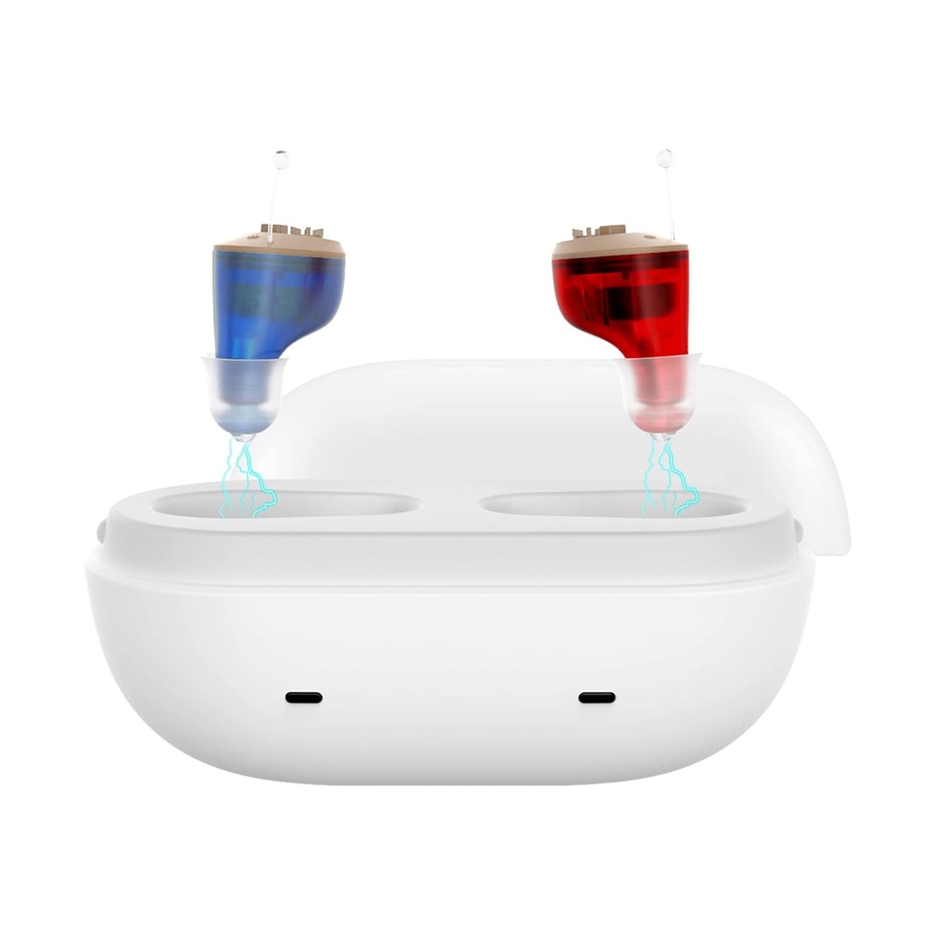 No amplificador True Hearing Aids for Seniors Hearing Loss with Noise Canceling Invisible Rechargeable Hearing Aid with Magnetic Charging Box