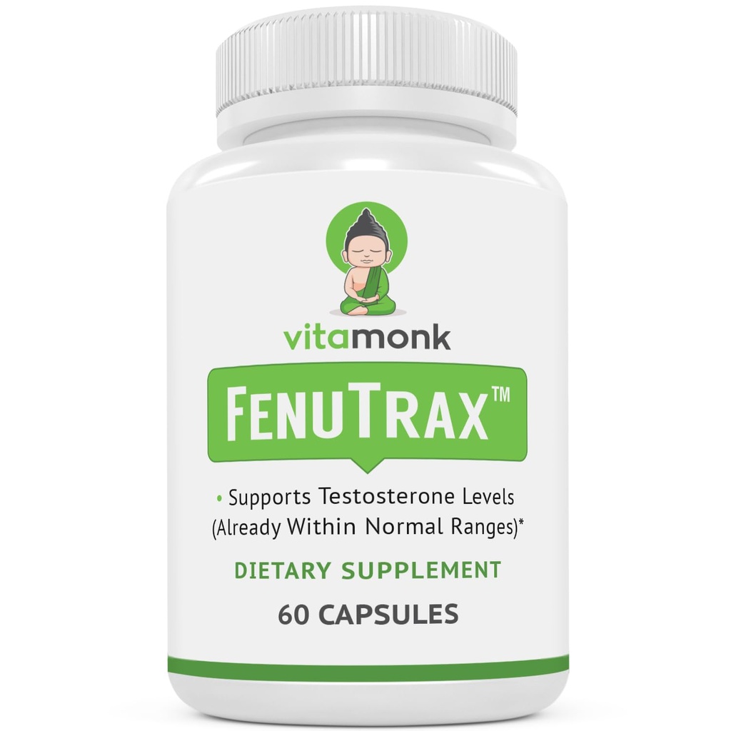 VitaMonk FenuTraxTM Fenugreek Extract Potente 50% Fenugreek Seed Extract Estándarizado para Fenuside - High Furostanol Glycoside y Saponin Content Cuando se compara con Testofen - 60 cápsulas