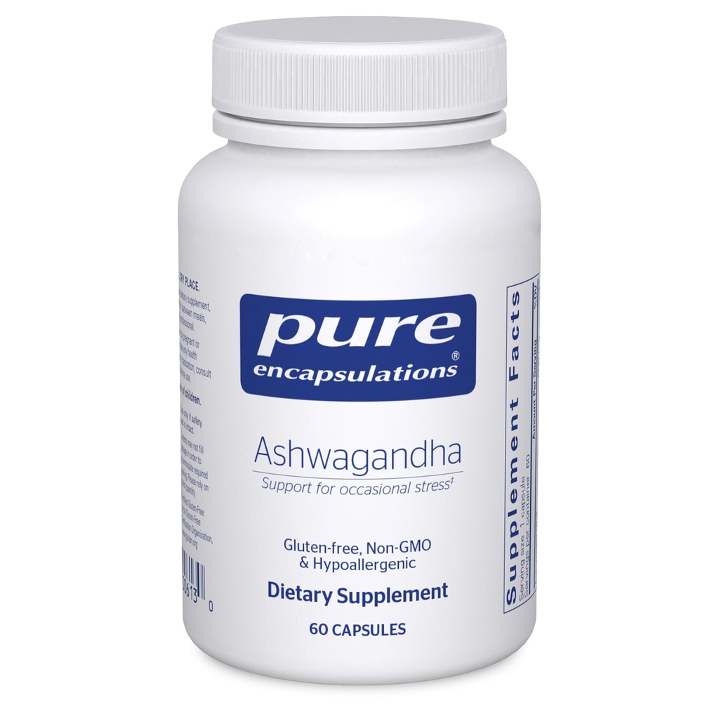 Pure Encapsulations Ashwagandha - 500 mg Ashwagandha Extract - Metabolism & Stress Support - Immune Support - GMO Free & Vegan - 60 cápsulas