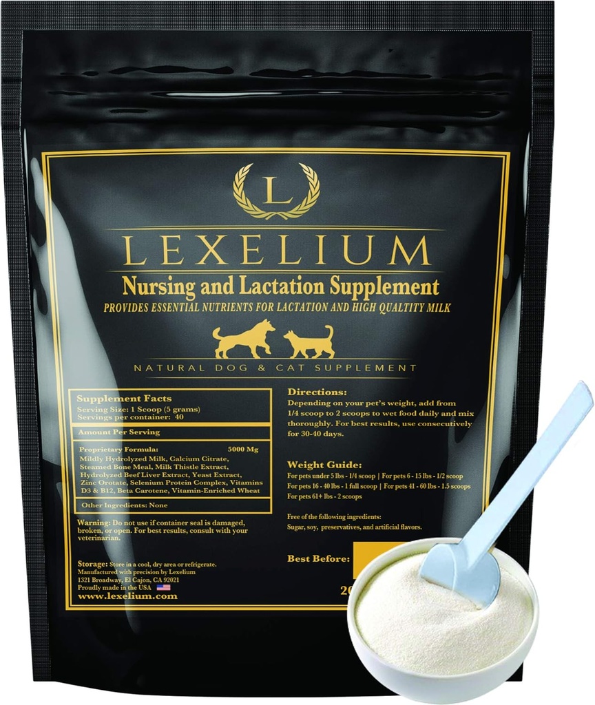 Suplemento de Enfermería y Vitaminas para Perros y Gatos de Enfermería - Suplemento de Enfermería, Lactación y Recuperación para Criadores - Muscle & Mental Development for Puppies and Kittens - 200g