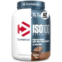 Dymatize ISO100 Whey Protein Powder Isolate, Fudge Brownie, 25g of Protein, 3 Pound, 5.5g BCAAs, Less Than 120 Cal., Gluten Free, 1g Fat, 1g Sugar, 2g Carb (42 Servings)