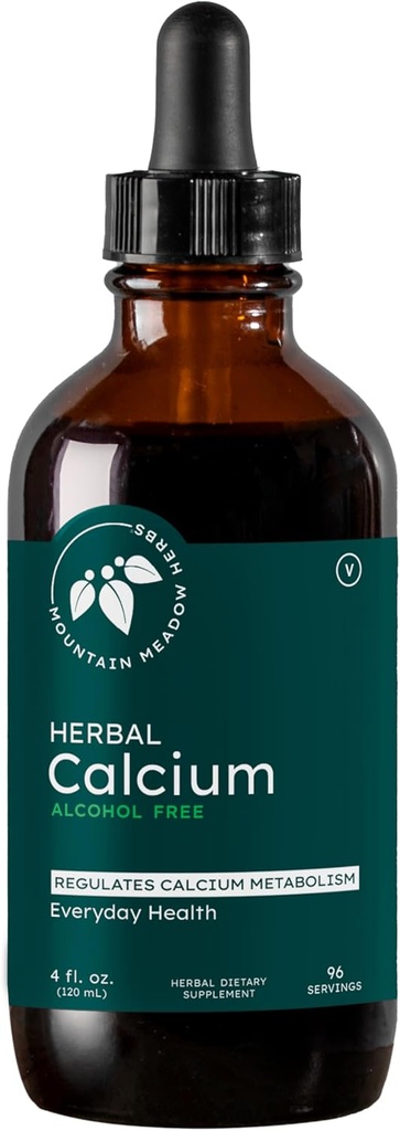 Herbs Herbal Calcium – Vegan Liquid Calcium Supplement for Bone " Teeth Support, High Absorption Plant-Based Formula for Adults " Kids - 4 oz