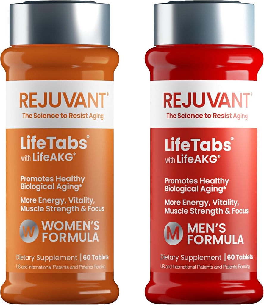 Suplemento de longevidad AKG para hombres y mujeres - 2 Pack (1 Hombres + 1 Mujeres) 1000MG 98% Puro Calcio Alpha-Ketoglutarate - Patented Sustained-Release Formula for Cellular Repair & Vitality