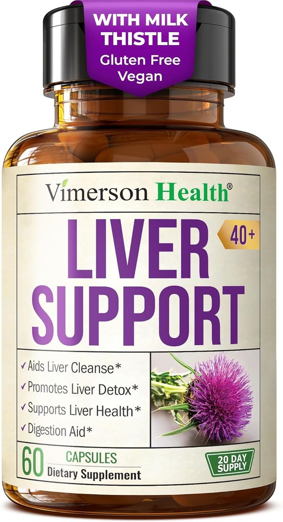 Silymarin Milk Thistle Liver Detox – Natural Liver Support with Dandelion Root Extract " Artichoke Extract – 60 capsules for Liver Cleanse Detox " Repair, Enzyme Support, Energy & Healthy Digestion