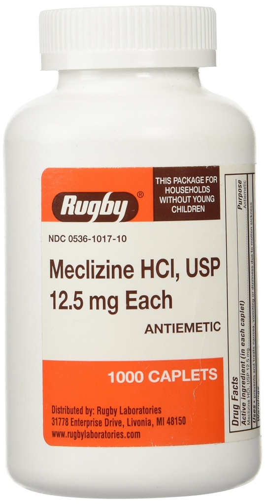 MECLIZINE TABS 12,5 MG OTC*RUG Tamaño: 1000