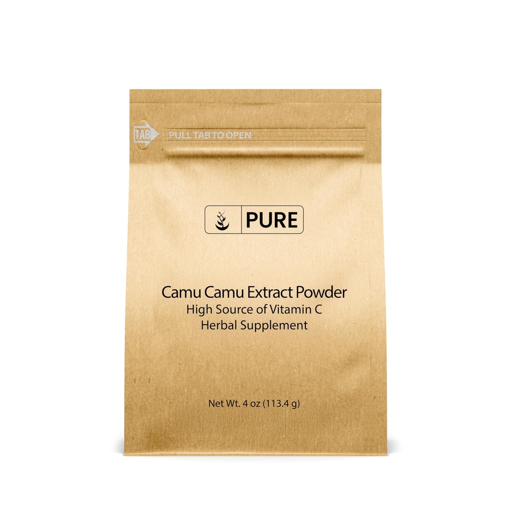 PURE ORIGINAL INGREDIENTES Camu Camu (4oz) Vitamina C, Superalimentos Brasileños, Verificados en laboratorio, No GMO