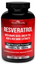Suplemento de Resveratrol - 1400mg Fórmula de Fuerza Extra con Grape Seed Extract, Green Tea Extract, Red Wine Extract - 60 cápsulas de verduras
