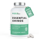 Aminoácidos esenciales - 300 Tablas fáciles de absorber / 60 Serviciones - Los 9 Aminoácidos EAA con los 3 BCAA's Plus 6 Más EAAs para construir y reparar musculo, 5-10g por ser, Alto en Leucine y Vegan