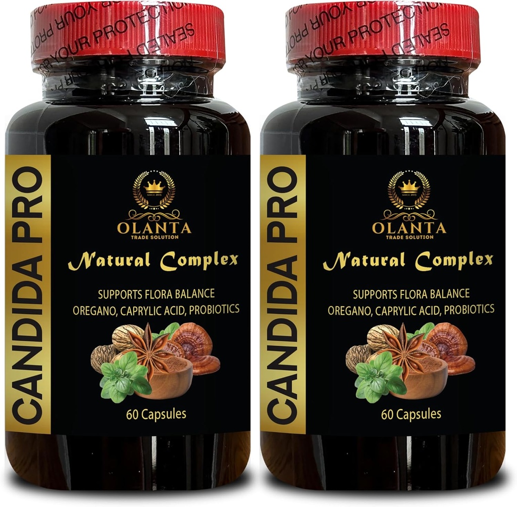 Genérico Candida PRO - Apoyo Intestinal Suplemento de Ayuda a un Gut Saludable, Apoyo Candida, Orgánica de Candida Cleanse, Óleo Orégano - 2 Botellas