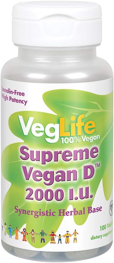 VegLife Supreme Vegan D Vegan Tablet, 2000 iu, 100 Conde