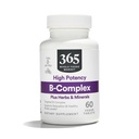 365 Valor diario, B Complejo Hi Potency w / Herbal Support, 60 ct