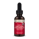 Dr. Mercola Organic Hawthorn and Hibiscus Liquid Drops - Supports Circulation - USDA Organic - Glycerin Extract - Mandarin Flavor - 1 Fl. Oz. (30 Droppers)