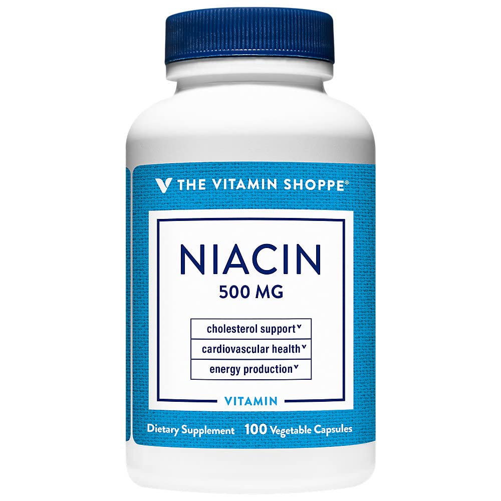 The Vitamin Shoppe Niacin Cholesterol Support 500 (100 Vegetable (100 Vegetable Capsules)