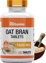 Mesas de latón de avena Ø 100 Tablets x 1.000 MG por Tablet ¦ Tablas de fibra de avena Soluble & Dietary Fiber Supplement  durable Supports Digestive Health * TEN High Potency Formula