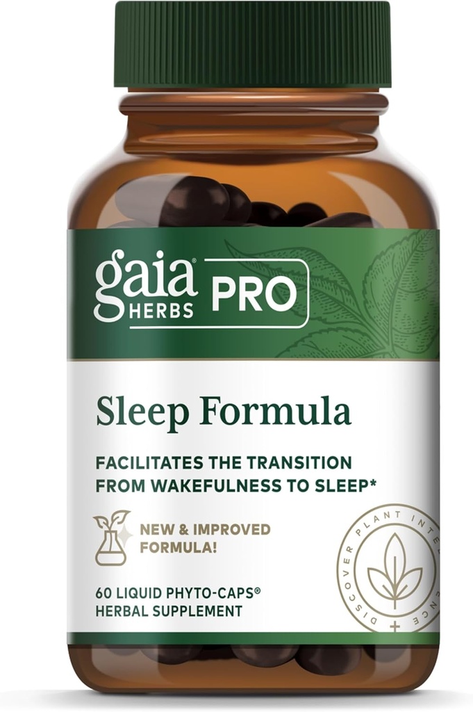 GAIA HERBS PRO Fórmula del sueño - Apoya el descanso " Relajación para la insomnio ocasional* - Extractos herbarios con raíz valeriana, flor de pasión " Lavanda - Cápsulas Vegan - 60 líquidas Phyto-Caps