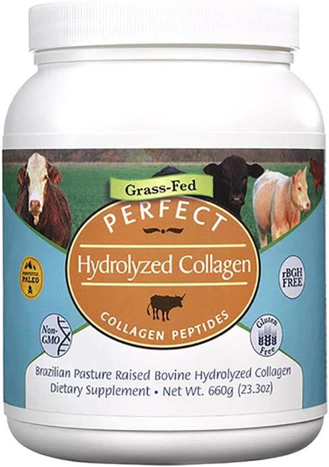 Suplementos perfectos – perfecto polvo de colágeno hidrolizado – 660g – todo colágeno natural - promueve la piel sana – 3 Pack