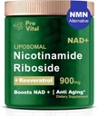 NAD Supplement, NAD Liposomal Nicotinamide Riboside 900mg - NMNH Supplement Alternative - Extra Strength Liposomal NAD+ Suplementos con Resveratrol for Anti Aging, Energy, Focus - 80 Capsules