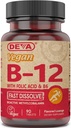SIXNE Deva Nutrición Vitaminas Veganas Sublingual B-12 Tabletas, 2 Cuenta