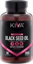Kiva Black Seed Oil Softgel Capsules - Cold-Presed (2000mg), 2%+ High Thymoquinone (TQ), 100% Turco Nigella Sativa Seed Oil, 90 Vegan Softgels