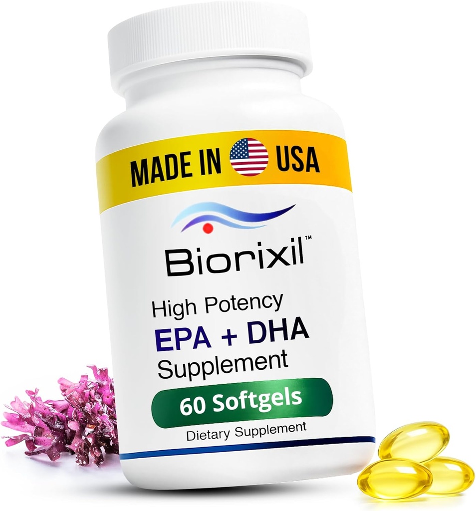 Vegan Omega 3 Suplemento High Potency EPA DHA Omega 3 Suplemento de Algae Oil Easy to Swallow Small Soft Gel Capsules.