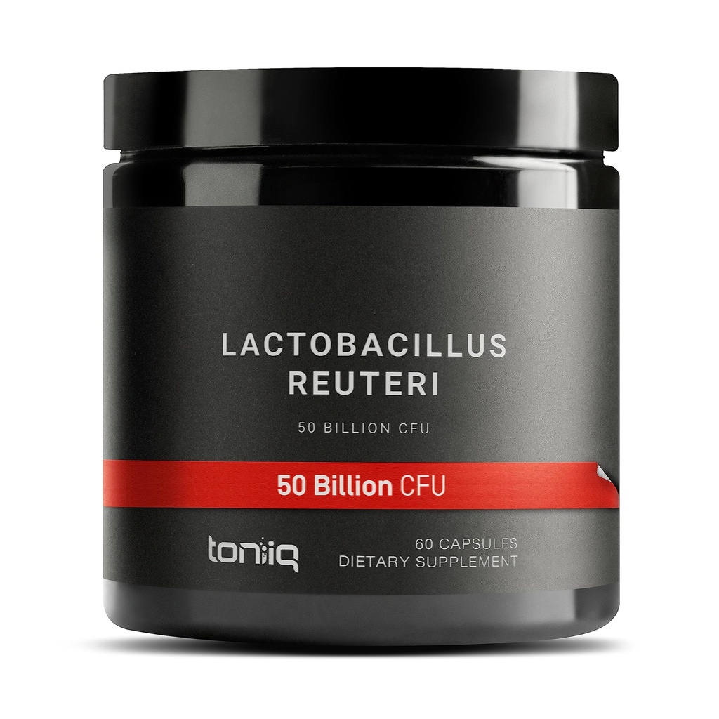 Toniiq 50 Billion CFU Lactobacillus Reuteri Probiotic 50mg per Serving - L Reuteri Probiotics - Conde Lactobacillus Reuteri Probiotic - 60 cápsulas vegetarianas - 60 serviendo