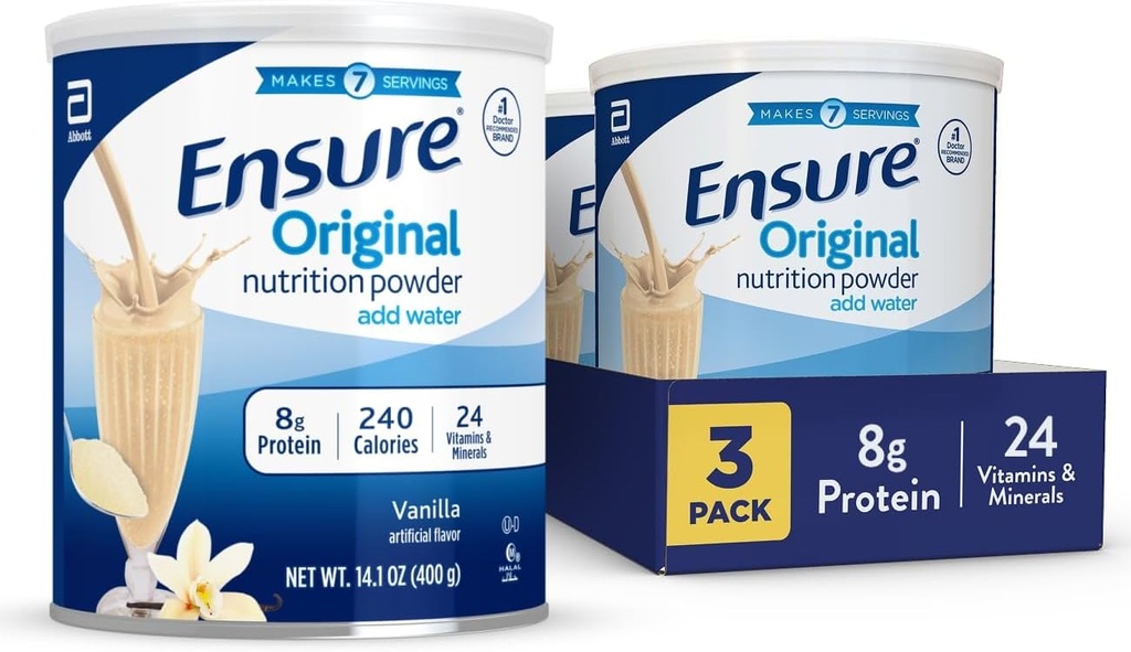 Asegurar la nutrición de la vainilla original pólvora Vanilla Protein Powder ← Reemplazo de la mealla pequeña Mezcla  8g Proteína, 24 Vitaminas &amp; Minerals