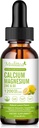 Magnesio de calcio Zinc Líquido con vitamina D3, Magnesium Glycinate Plus Vitamina C K2 sometida Alta Absorción Planta Suplemento Calcium para Corazón & Bone Vida Gluten Gratis,Sugar-Free TEN 30 Servimientos ANTE Limón Flavor