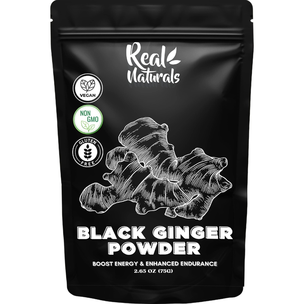Black Ginger Powder (2.64 Oz) kaempferia parviflora por Real Naturals. Promover la energía y la resistencia