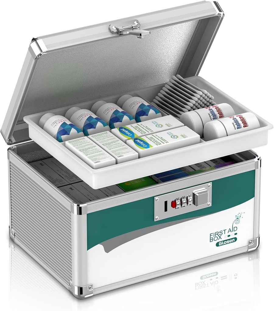 Caja de bloqueo de medicamentos con bloqueo de combinación, caja de bloqueo de medicamentos InchÓ, organizador de cajas médicas